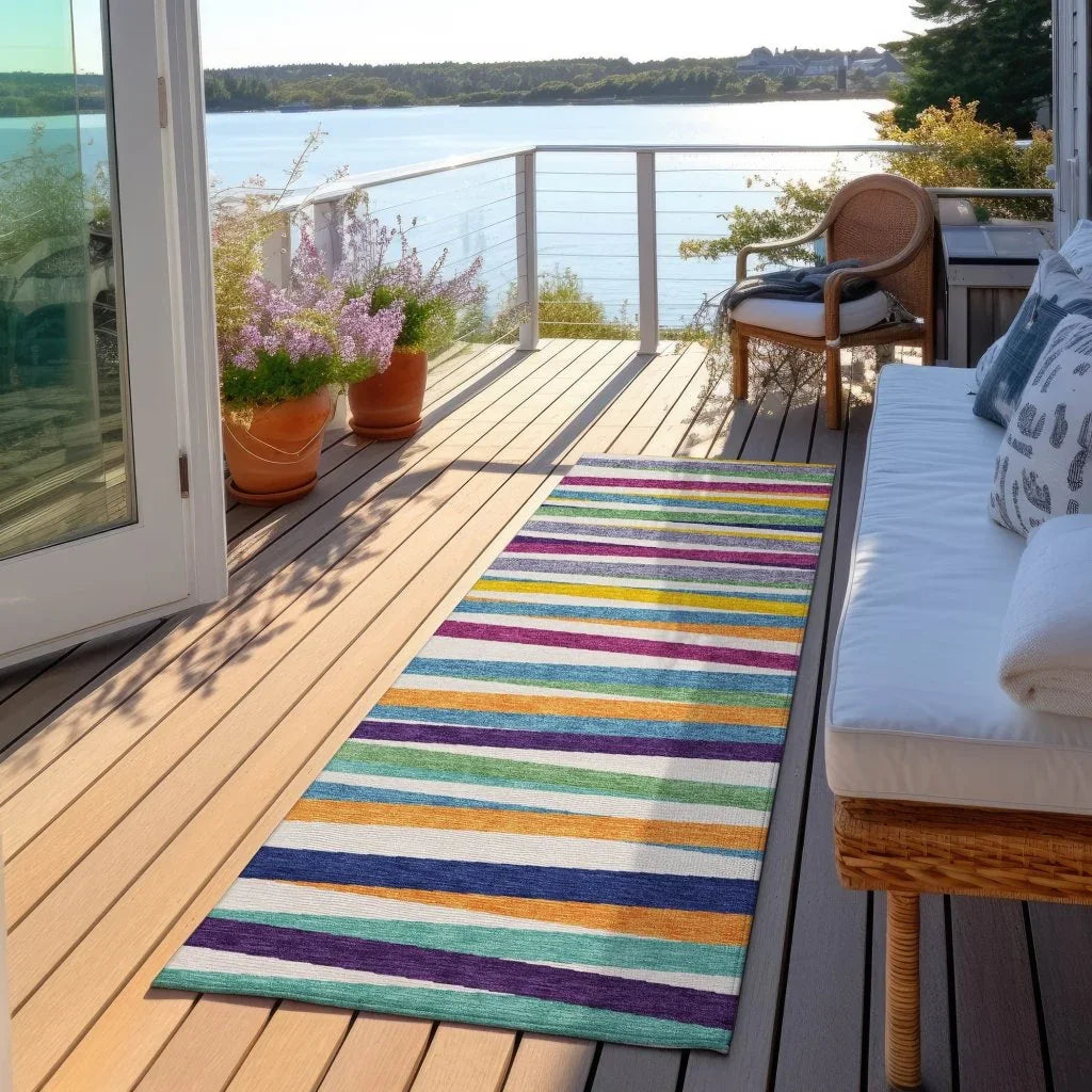 LOOMLAN Rugs Liora White Washable Indoor-Outdoor Rug
