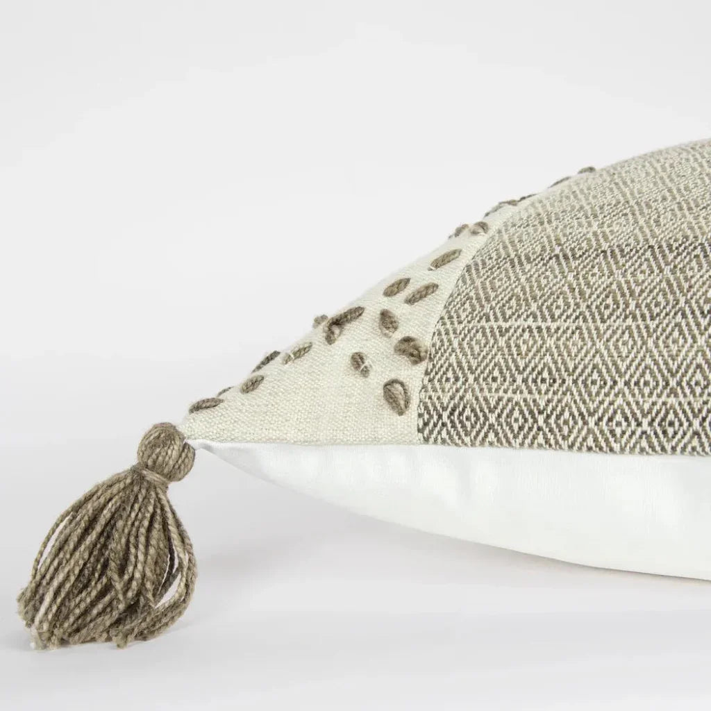 LOOMLAN Lois Outdoor Throw Pillow With Tassels