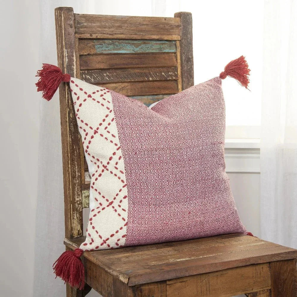 LOOMLAN Lois Outdoor Throw Pillow With Tassels