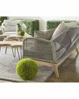 Loom Outdoor 79" Sofa Platinum Rope Gray Teak Wood - LOOMLAN - Essentials For Living - Outdoor Sofas & Loveseats