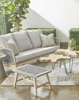 Loom Outdoor 79" Sofa Platinum Rope Gray Teak Wood - LOOMLAN - Essentials For Living - Outdoor Sofas & Loveseats