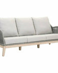 Loom Outdoor 79" Sofa Platinum Rope Gray Teak Wood - LOOMLAN - Essentials For Living - Outdoor Sofas & Loveseats