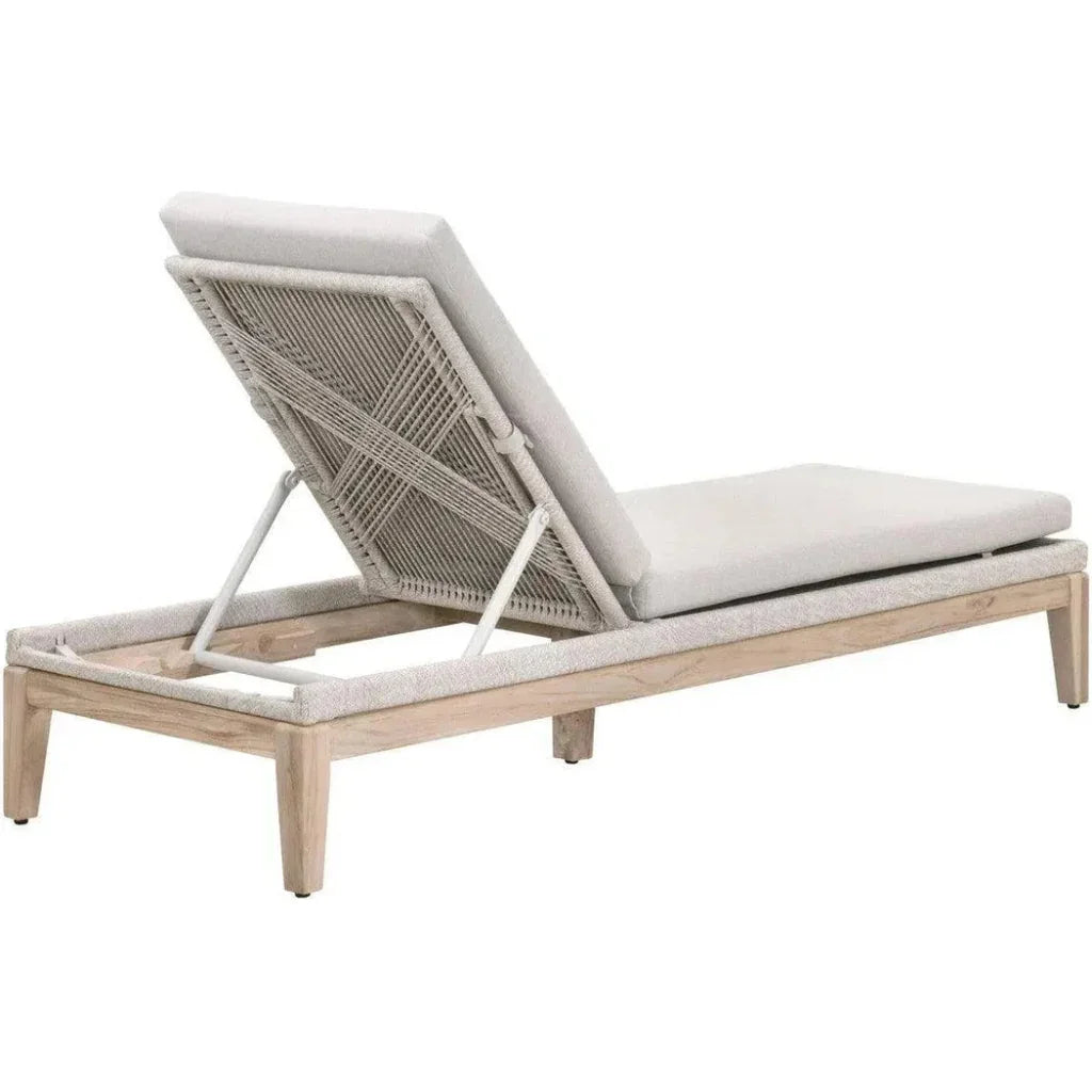 Loom Outdoor Chaise Lounge for Patio Teak Wood &amp; Rope - LOOMLAN - Essentials For Living - Outdoor Chaises