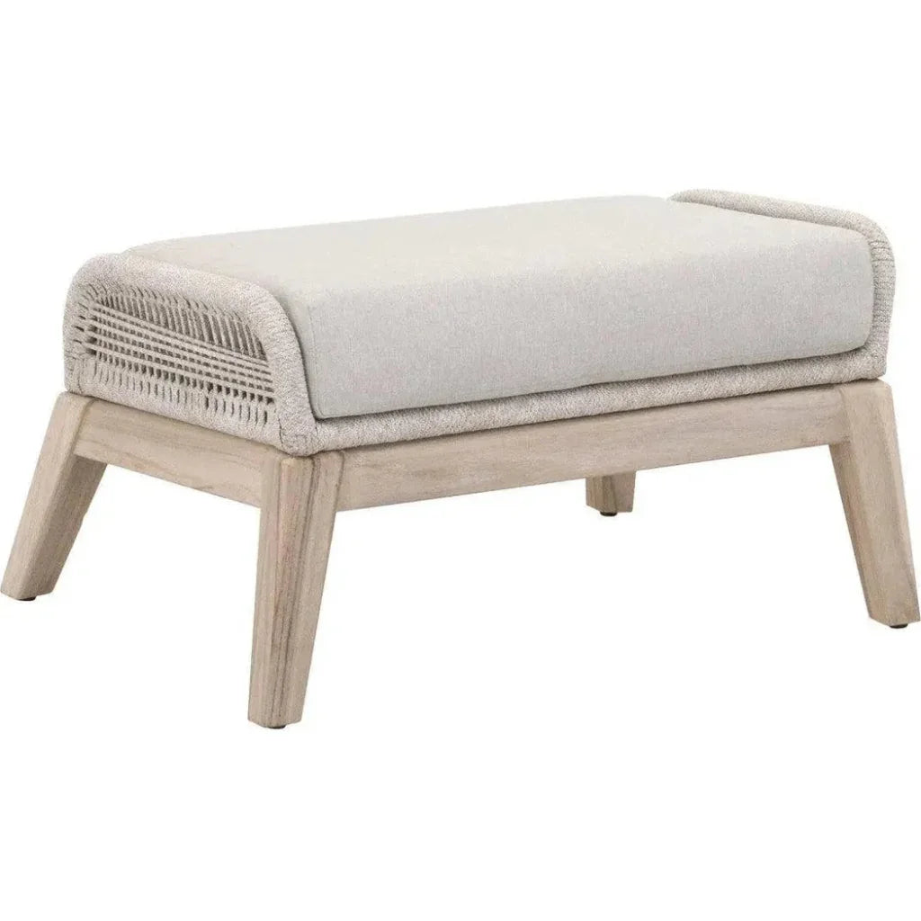 Loom Outdoor Footstool Rope Wood Frame - LOOMLAN - Essentials For Living - Outdoor Ottomans