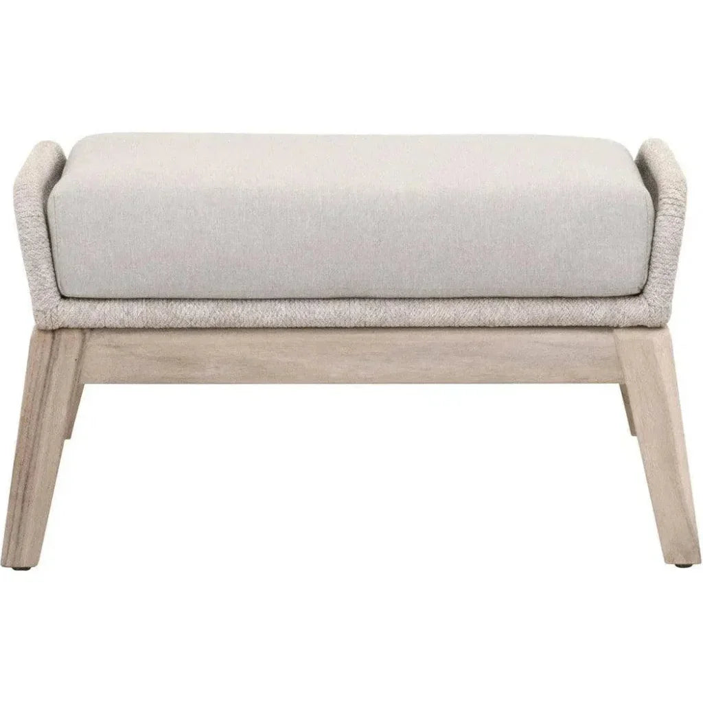 Loom Outdoor Footstool Rope Wood Frame - LOOMLAN - Essentials For Living - Outdoor Ottomans