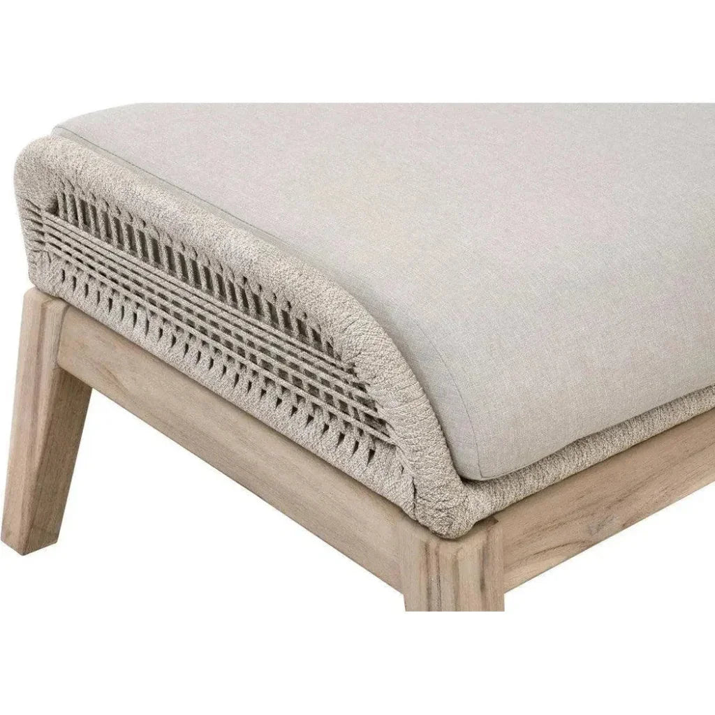 Loom Outdoor Footstool Rope Wood Frame - LOOMLAN - Essentials For Living - Outdoor Ottomans