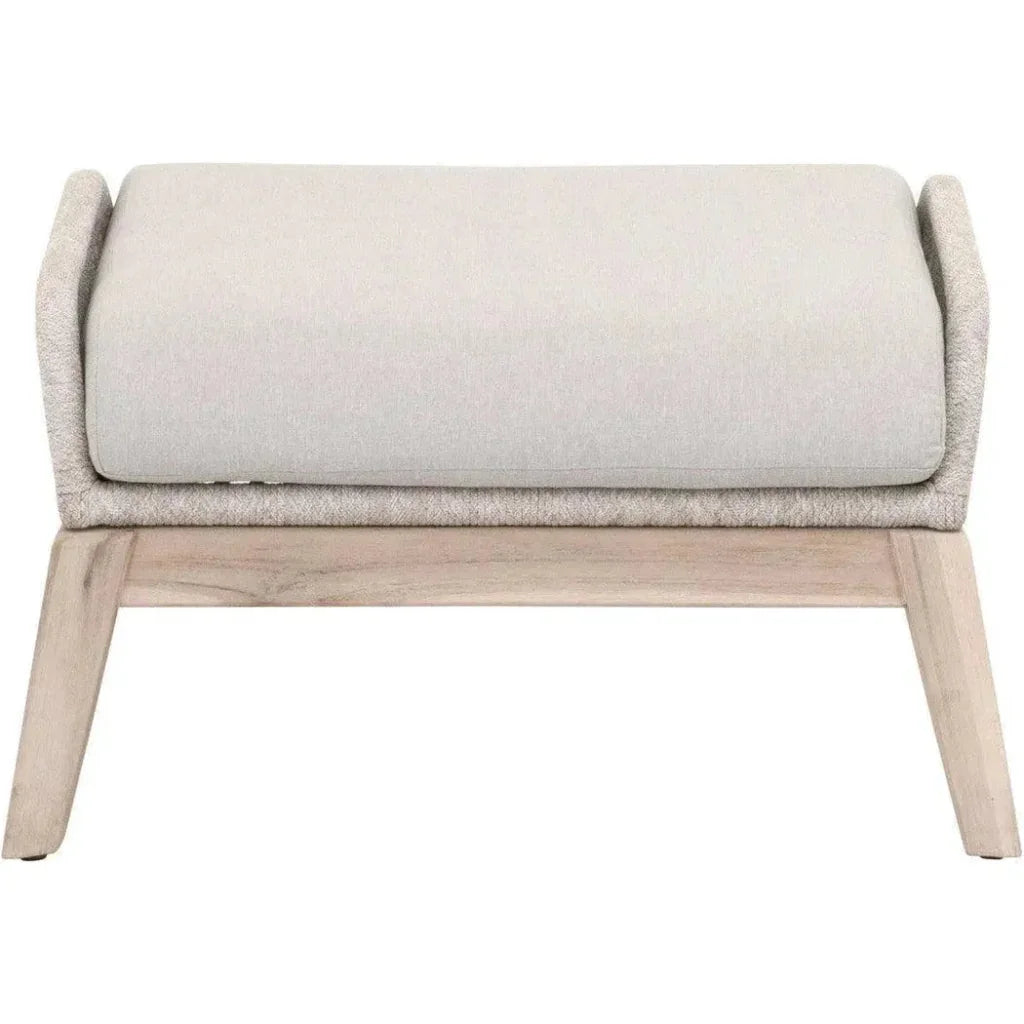 Loom Outdoor Footstool Rope Wood Frame - LOOMLAN - Essentials For Living - Outdoor Ottomans