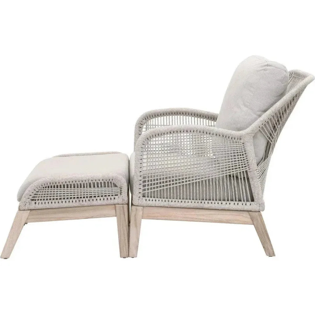 Loom Outdoor Footstool Rope Wood Frame - LOOMLAN - Essentials For Living - Outdoor Ottomans