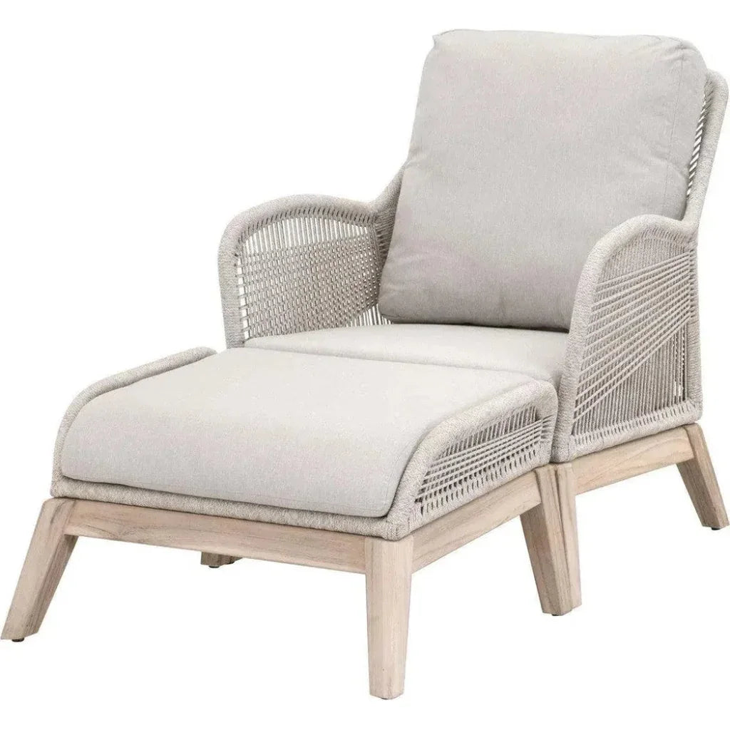 Loom Outdoor Footstool Rope Wood Frame - LOOMLAN - Essentials For Living - Outdoor Ottomans