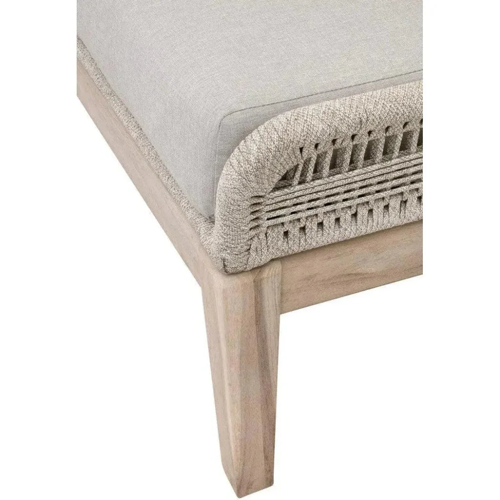 Loom Outdoor Footstool Rope Wood Frame - LOOMLAN - Essentials For Living - Outdoor Ottomans