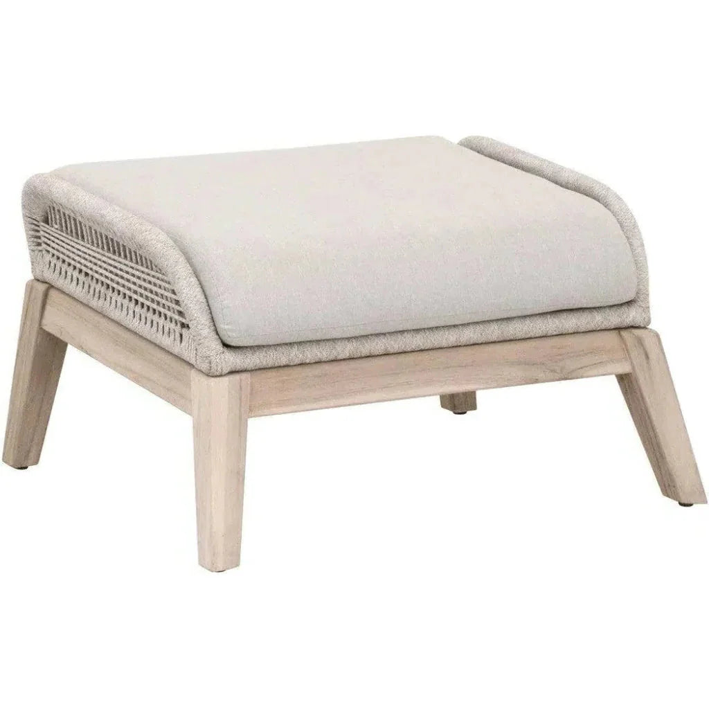 Loom Outdoor Footstool Rope Wood Frame - LOOMLAN - Essentials For Living - Outdoor Ottomans