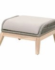 Loom Outdoor Footstool Teak Wood & Grey Rope - LOOMLAN - Essentials For Living - Outdoor Ottomans
