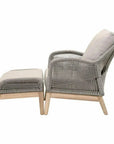 Loom Outdoor Footstool Teak Wood & Grey Rope - LOOMLAN - Essentials For Living - Outdoor Ottomans