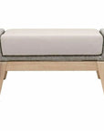 Loom Outdoor Footstool Teak Wood & Grey Rope - LOOMLAN - Essentials For Living - Outdoor Ottomans