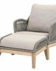 Loom Outdoor Footstool Teak Wood & Grey Rope - LOOMLAN - Essentials For Living - Outdoor Ottomans