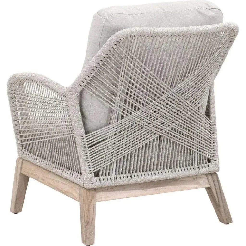Loom Outdoor Rope Club Chair Gray Teak Wood - LOOMLAN - Essentials For Living - Outdoor Lounge Chairs