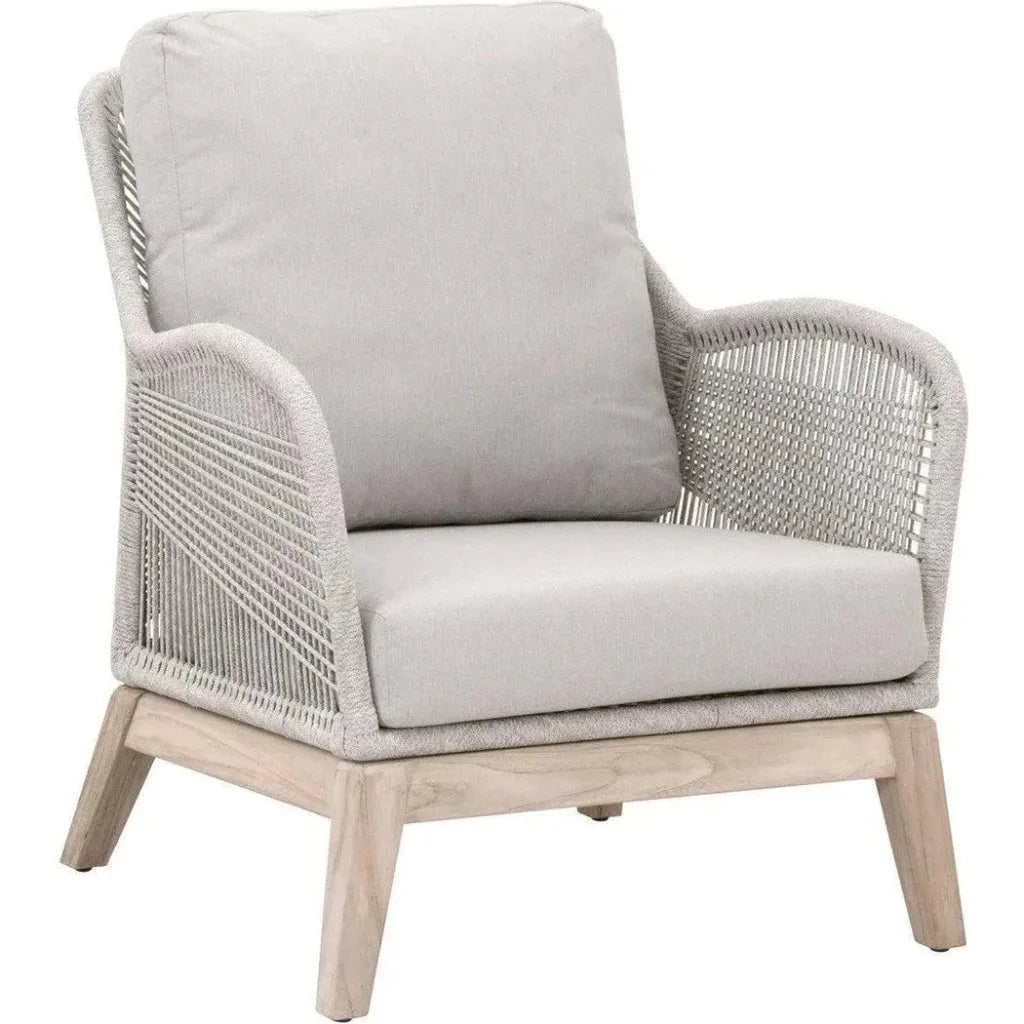 Loom Outdoor Rope Club Chair Gray Teak Wood - LOOMLAN - Essentials For Living - Outdoor Lounge Chairs