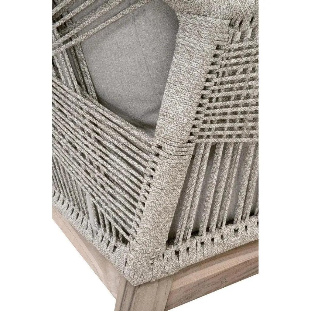 Loom Outdoor Rope Club Chair Gray Teak Wood - LOOMLAN - Essentials For Living - Outdoor Lounge Chairs