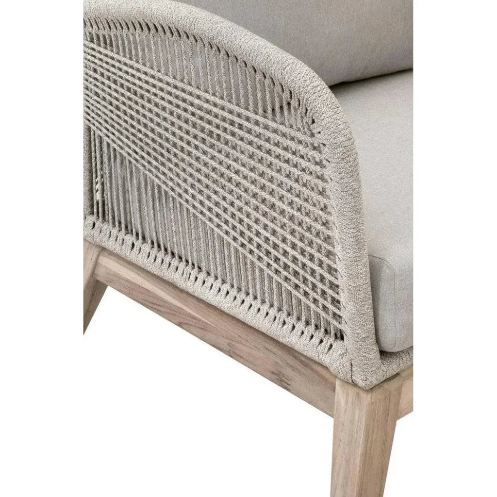 Loom Outdoor Rope Club Chair Gray Teak Wood - LOOMLAN - Essentials For Living - Outdoor Lounge Chairs
