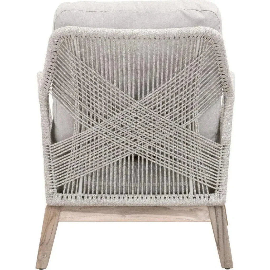 Loom Outdoor Rope Club Chair Gray Teak Wood - LOOMLAN - Essentials For Living - Outdoor Lounge Chairs