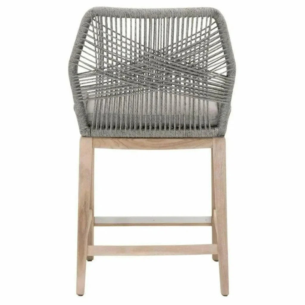 Loom Outdoor Rope Counter Stool Platinum Rope Wood - LOOMLAN - Essentials For Living - Outdoor Counter Stools