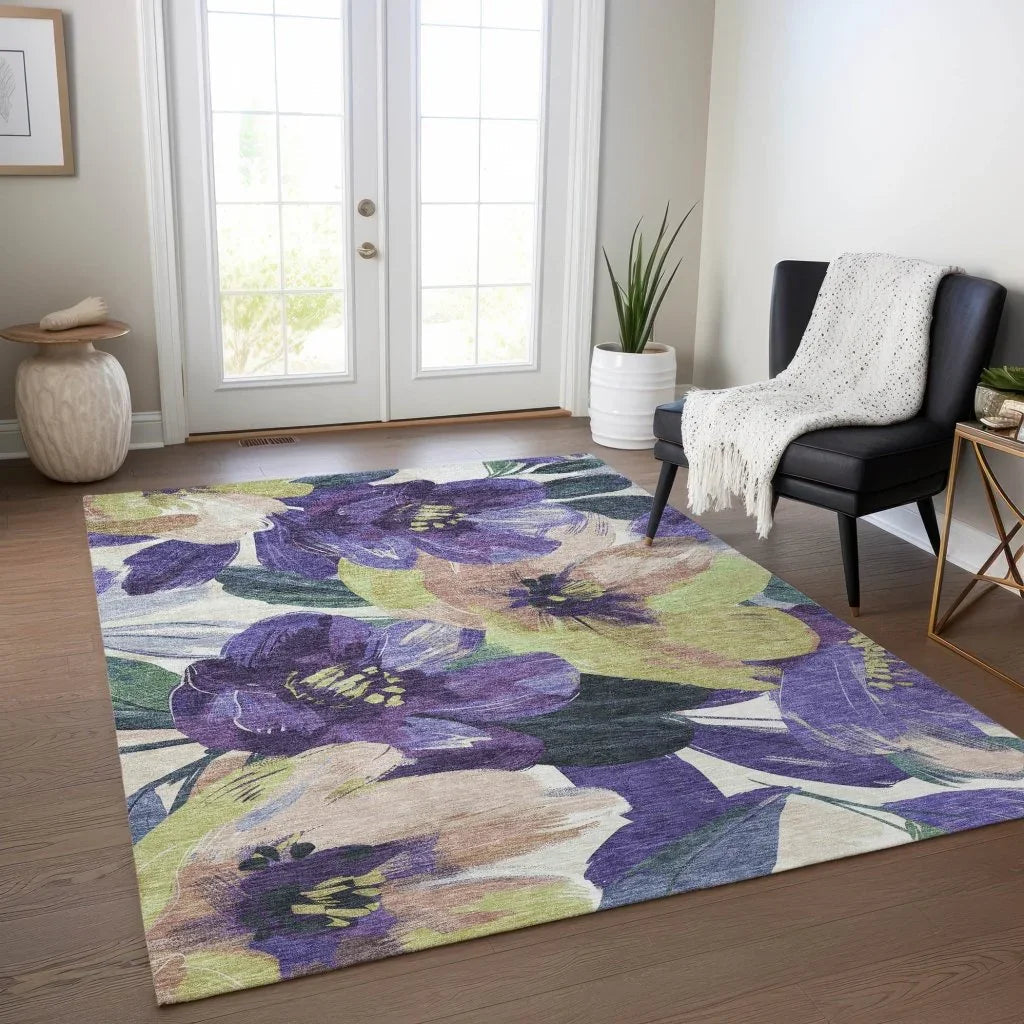 LOOMLAN Rugs Loomara Purple Washable Indoor-Outdoor Rug