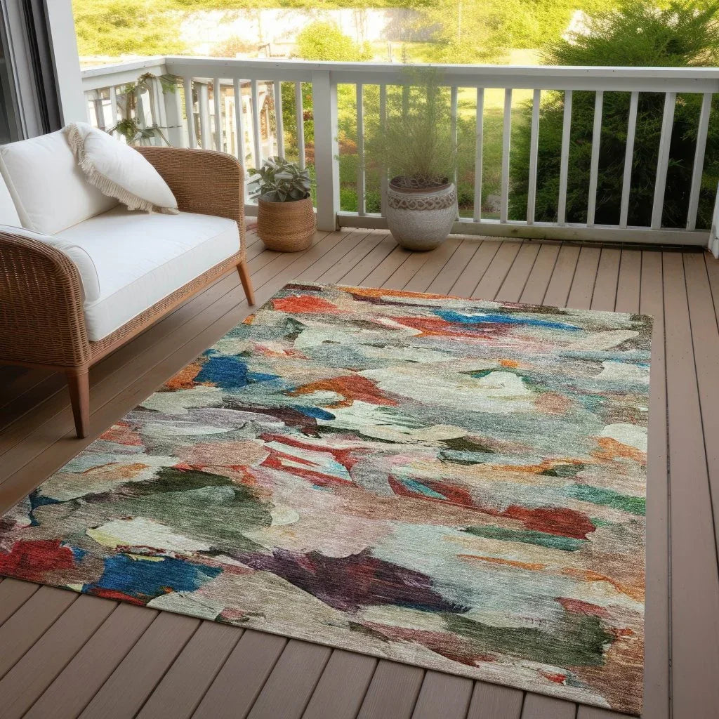LOOMLAN Rugs Loomari Green Washable Indoor-Outdoor Rug