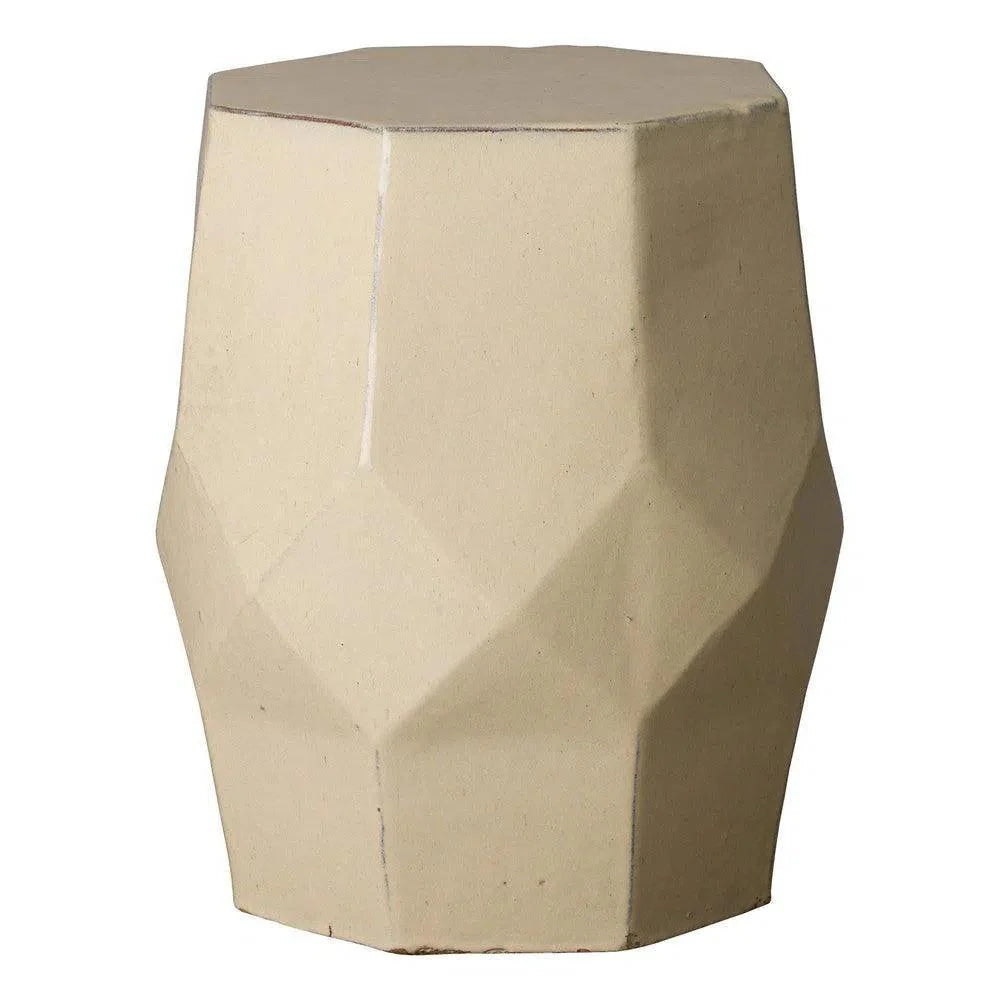 18 in. Octagon Matrix Ceramic Outdoor Garden Stool Outdoor Stools LOOMLAN By Emissary