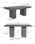 63 Inch Outdoor Dining Table Grey Contemporary Outdoor Dining Tables LOOMLAN By Moe's Home