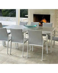 9 Piece Gray-White Outdoor Dining Table Set With Sunbrella Outdoor Dining Sets LOOMLAN By LOOMLAN