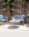 All Seasons Patio Furniture 4 Pc Settle Set Lloyd Flanders Outdoor Lounge Sets LOOMLAN By Lloyd Flanders