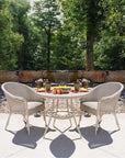 All Seasons Patio Round Bistro Table With Taupe Glass Top Lloyd Flanders Outdoor Dining Tables LOOMLAN By Lloyd Flanders