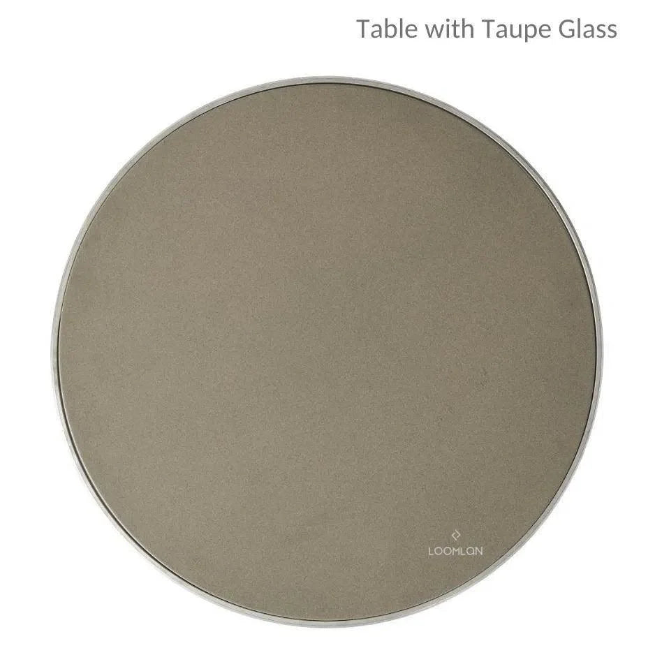 All Seasons Patio Round Bistro Table With Taupe Glass Top Lloyd Flanders Outdoor Dining Tables LOOMLAN By Lloyd Flanders