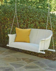 All Seasons Settee Swing With Padded Seat Wicker Outdoor Furniture Outdoor Swings LOOMLAN By Lloyd Flanders