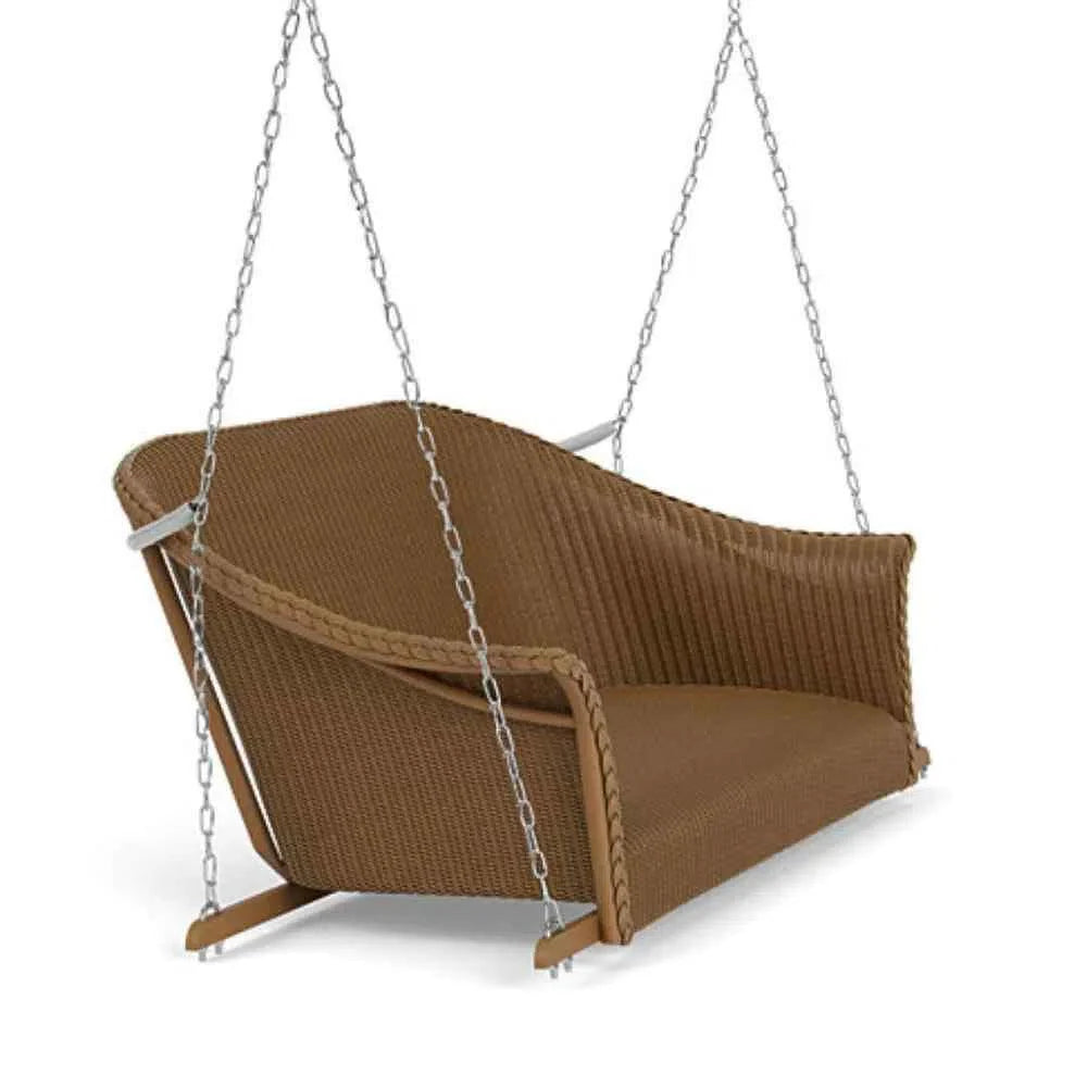 All Seasons Settee Swing With Padded Seat Wicker Outdoor Furniture Outdoor Swings LOOMLAN By Lloyd Flanders