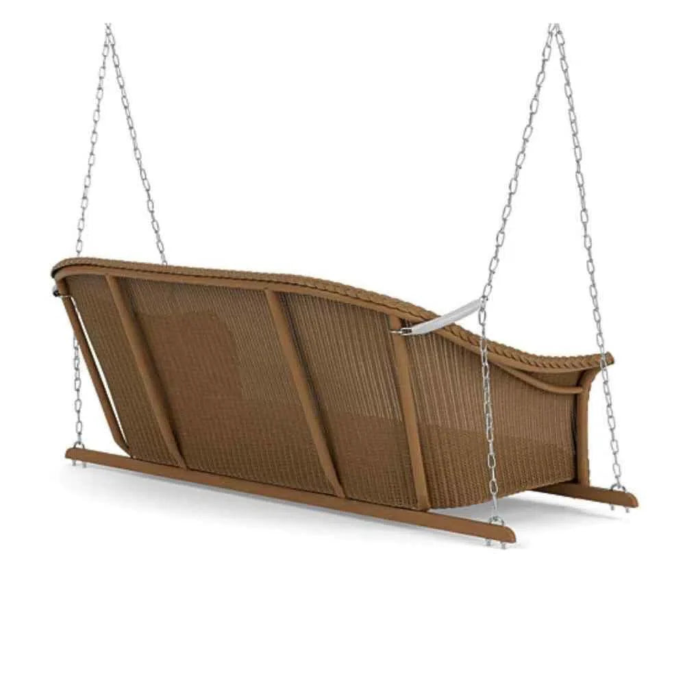 All Seasons Settee Swing With Padded Seat Wicker Outdoor Furniture Outdoor Swings LOOMLAN By Lloyd Flanders