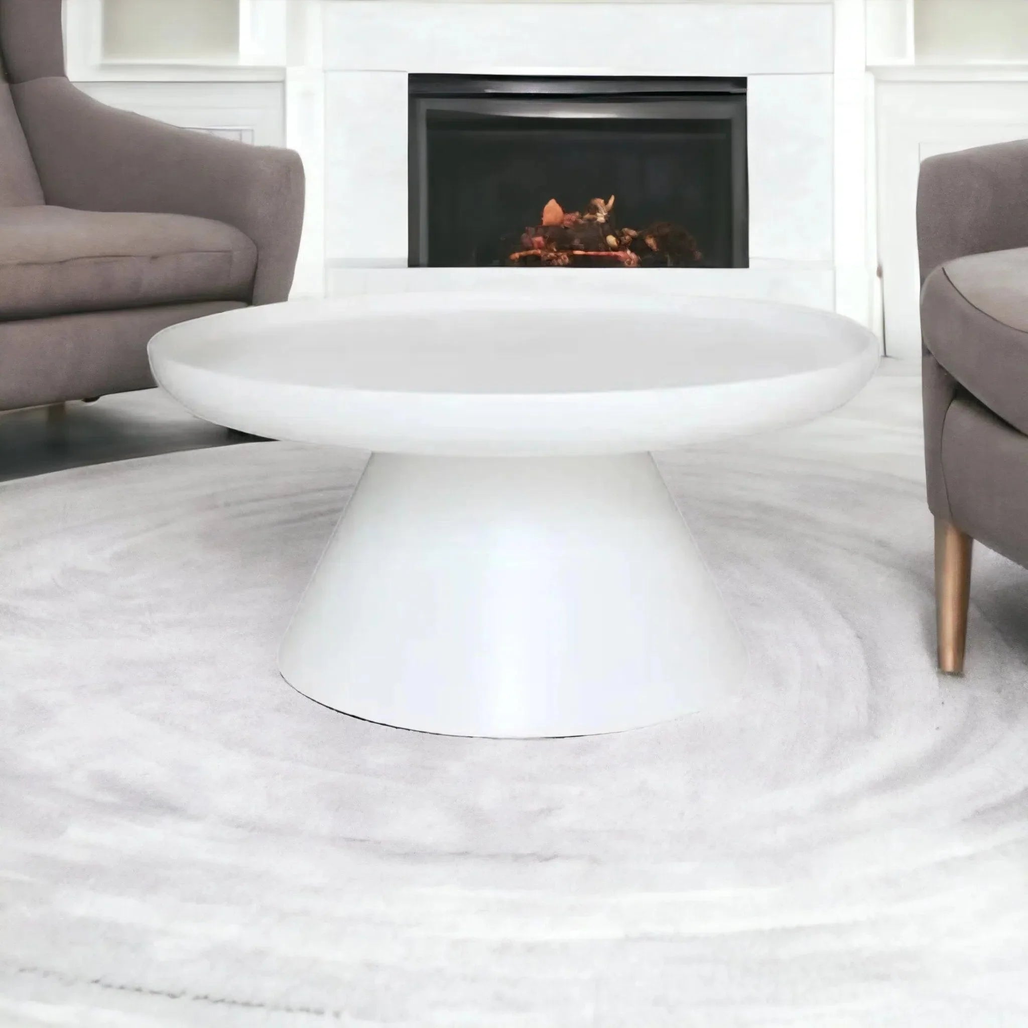 Artesia Aria Resin White Round Coffee Table