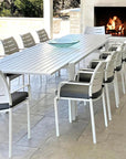 Athenes White Outdoor Dining Table Set Extendable Table For 12 Outdoor Dining Sets LOOMLAN By LOOMLAN