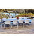 Athenes White Outdoor Dining Table Set Extendable Table For 12 Outdoor Dining Sets LOOMLAN By LOOMLAN