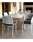 Athenes White Outdoor Dining Table Set Extendable Table For 12 Outdoor Dining Sets LOOMLAN By LOOMLAN