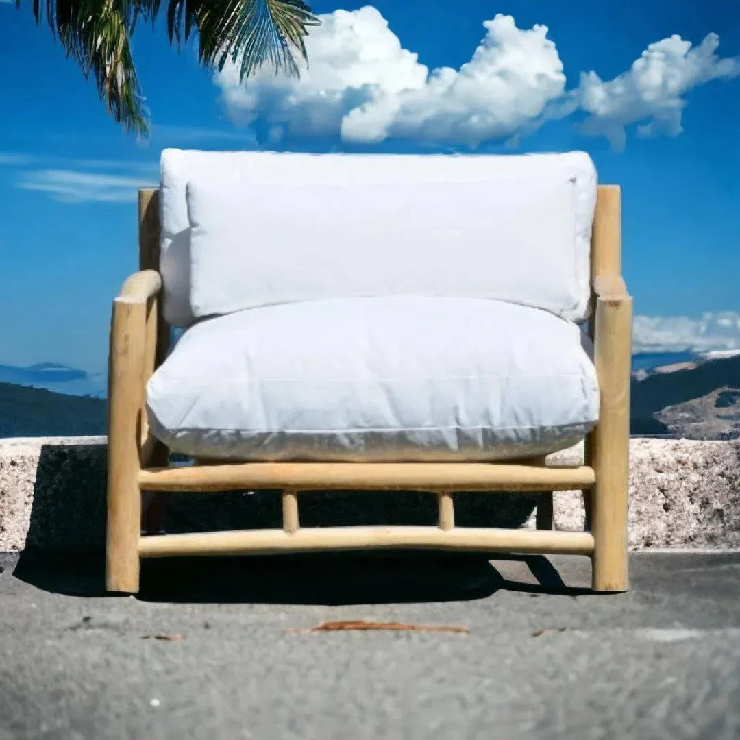 Artesia Bali Outdoor Patio Lounge Chair Teak Olefin Cushion