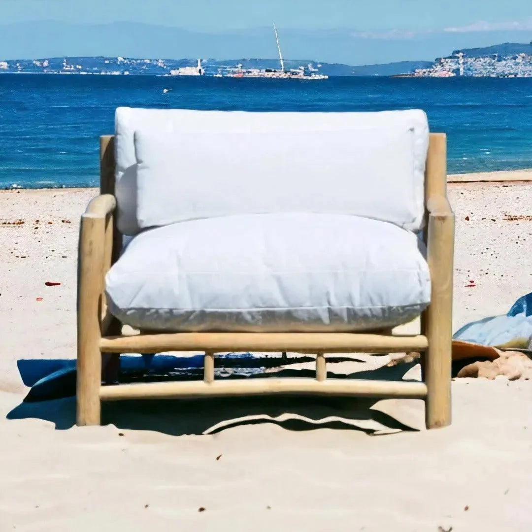 Artesia Bali Outdoor Patio Lounge Chair Teak Olefin Cushion