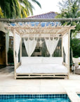 Bali Teak Cabana Daybed for Outdoor Living - Medium Outdoor Cabanas & Loungers LOOMLAN By Artesia