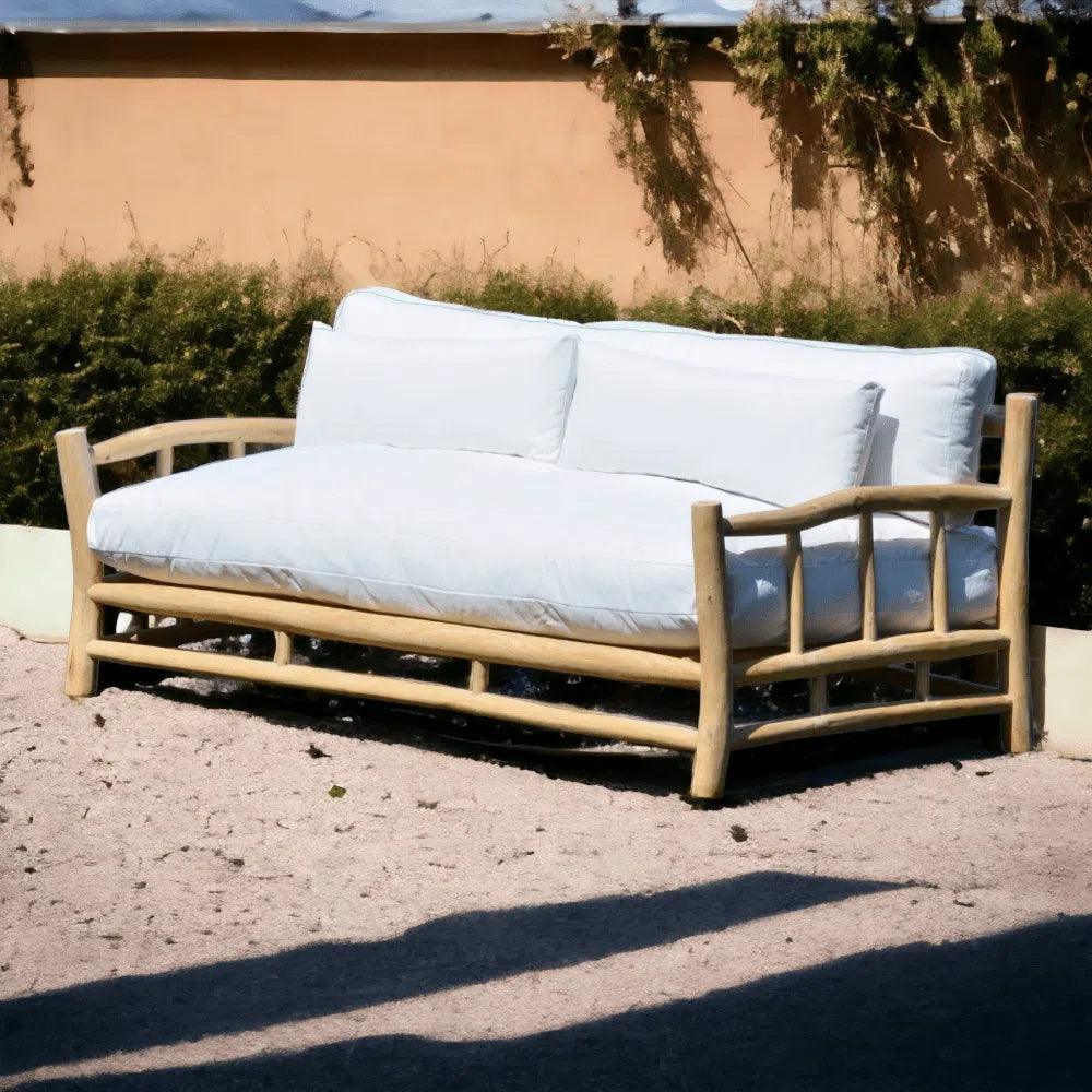 Artesia Bali Teak Wood Outdoor Couch Sofa Marine-Grade Cushions