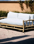 Artesia Bali Teak Wood Outdoor Couch Sofa Marine-Grade Cushions