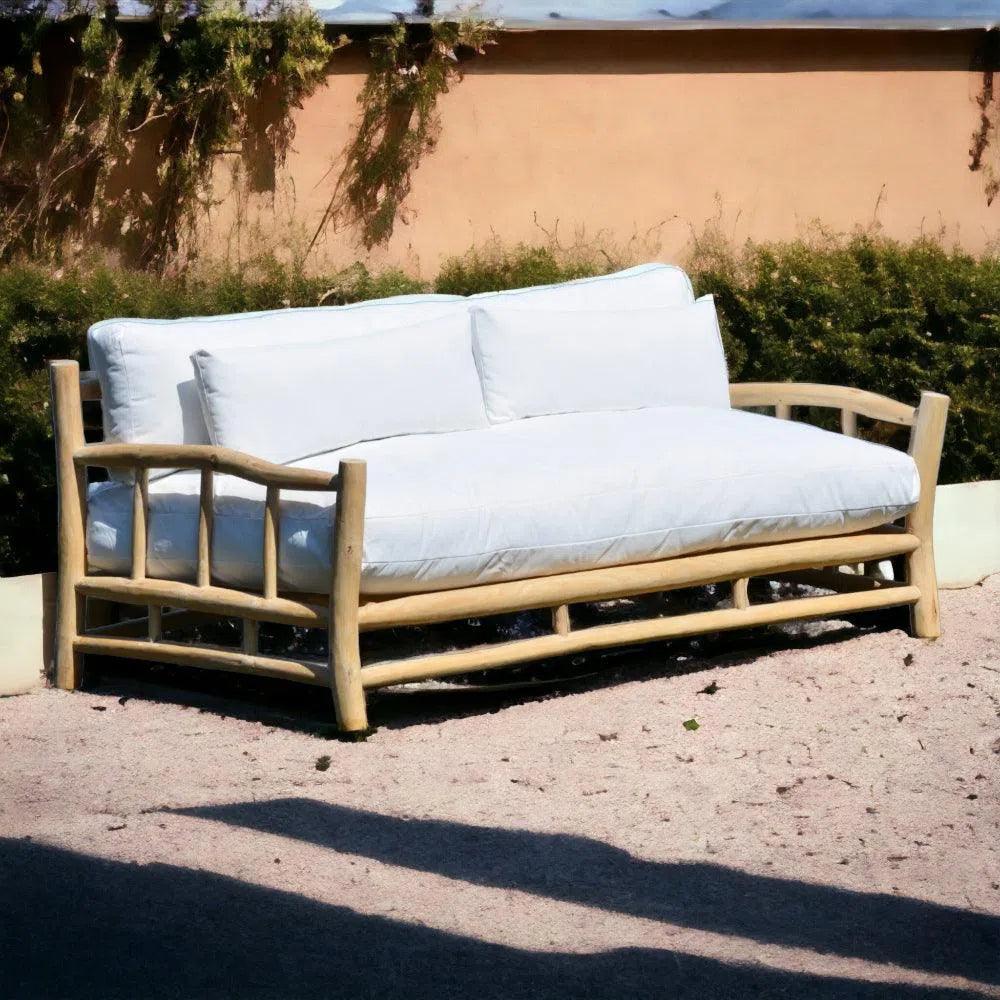 Artesia Bali Teak Wood Outdoor Couch Sofa Marine-Grade Cushions