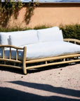 Artesia Bali Teak Wood Outdoor Couch Sofa Marine-Grade Cushions