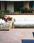 Artesia Bali Teak Wood Outdoor Couch Sofa Marine-Grade Cushions