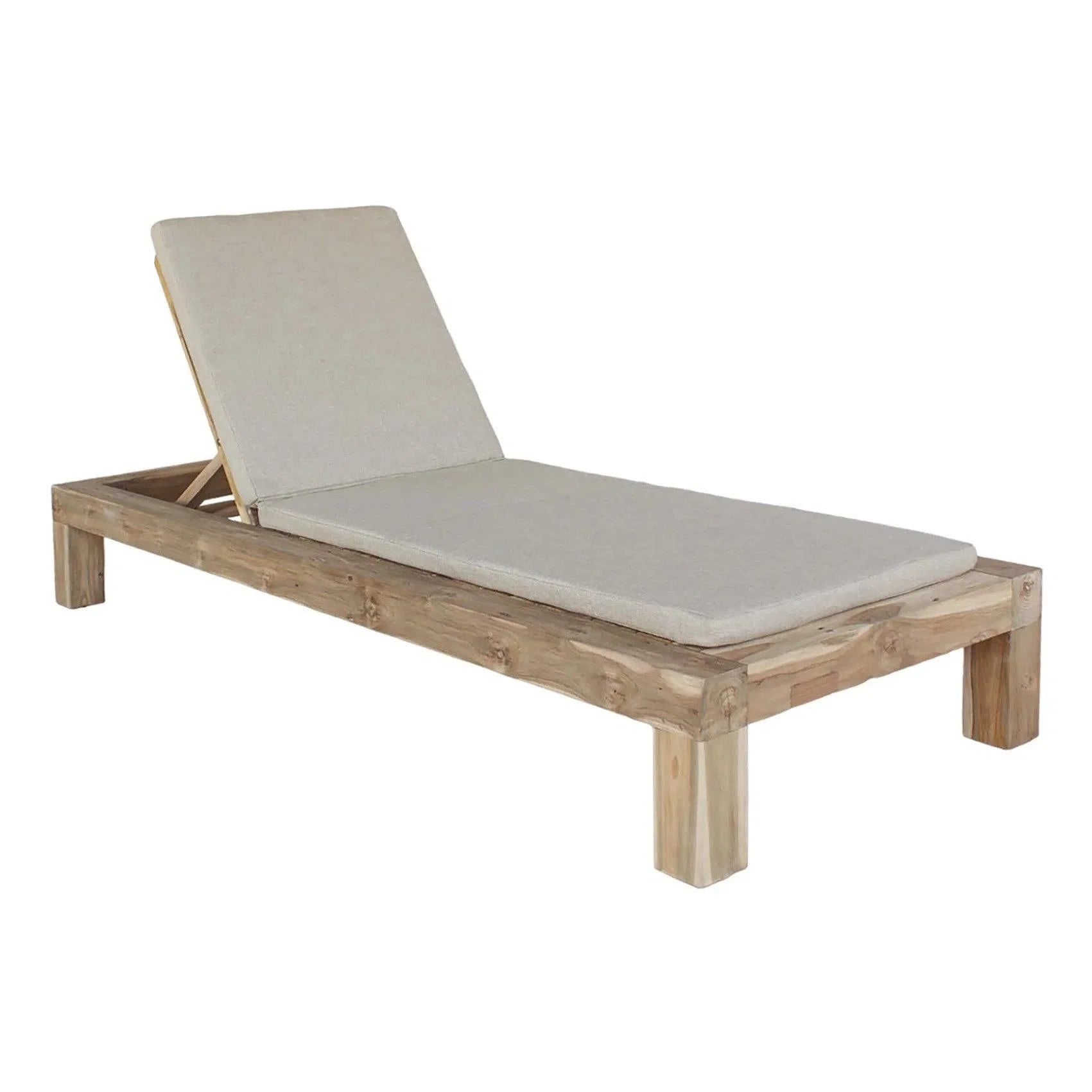 Batak Teak Wood Sun Lounger Outdoor Cabanas &amp; Loungers LOOMLAN By Artesia