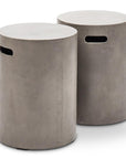 Cylinder Concrete Outdoor Stool Poufs and Stools LOOMLAN By Urbia